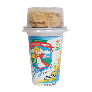 VALLE DEL CARMEN YOGUR ENT CON CEREALES x 165 G